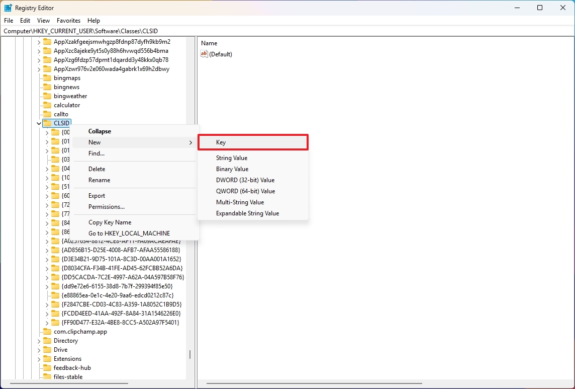 Registry create {86ca1aa0-34aa-4e8b-a509-50c905bae2a2}