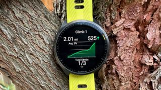 The Garmin Forerunner 965 showing an upcoming climb in a hike view