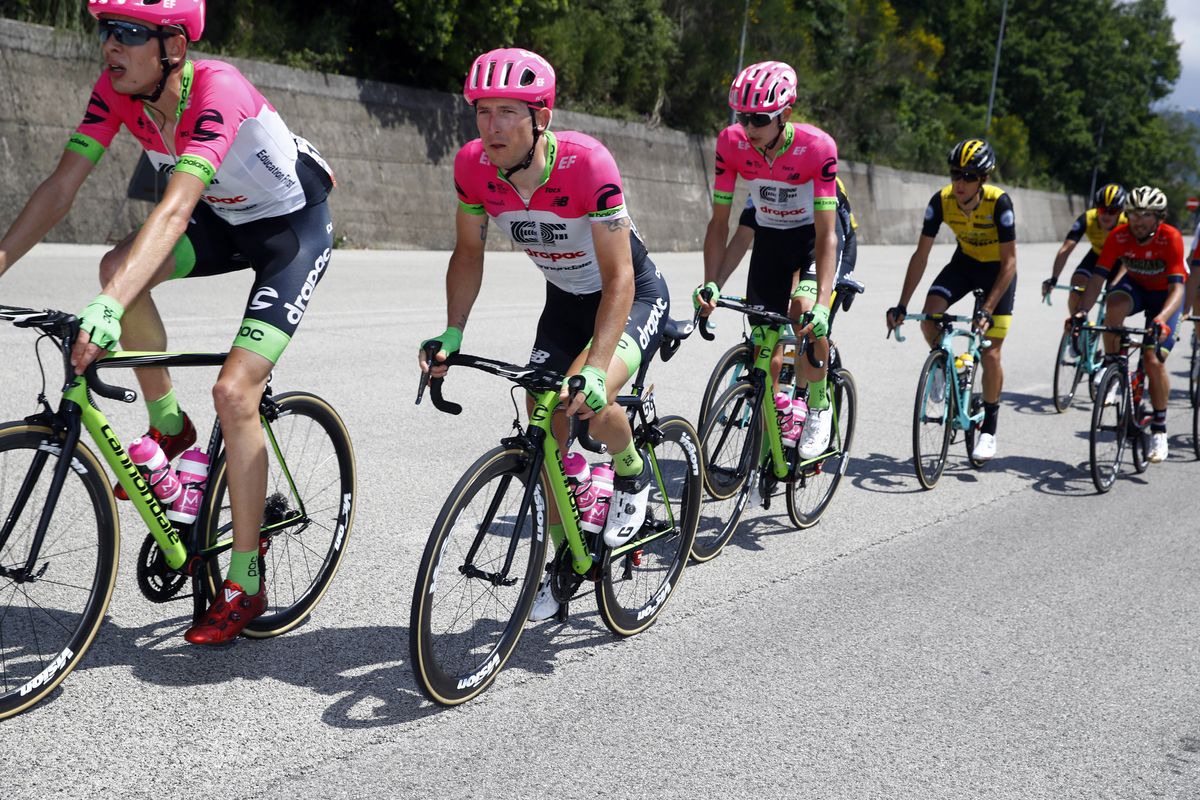 EF-Drapac in the peloton
