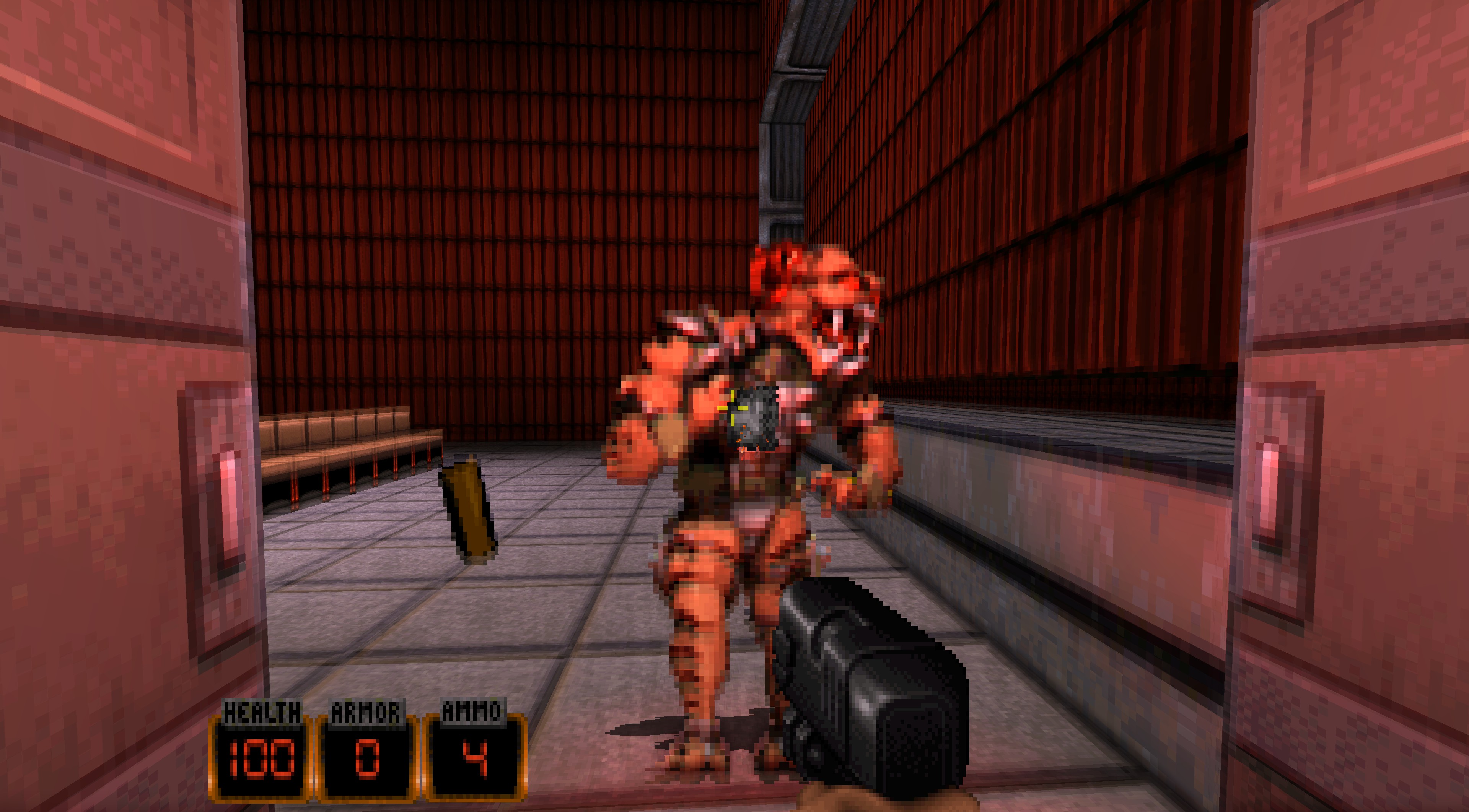 Duke Nukem 3D screenshot showing intense PC gaming FPS action