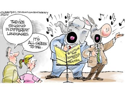 Political cartoon partisan politics
