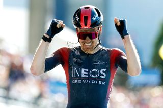 ROUBAIX FRANCE APRIL 17 Dylan Van Baarle of Netherlands and Team INEOS Grenadiers celebrates winning in the Roubaix Velodrome Vlodrome Andr Ptrieux during the 119th ParisRoubaix 2022 Mens Elite a 2572km one day race from Compigne to Roubaix ParisRoubaix WorldTour on April 17 2022 in Roubaix France Photo by Bas CzerwinskiGetty Images