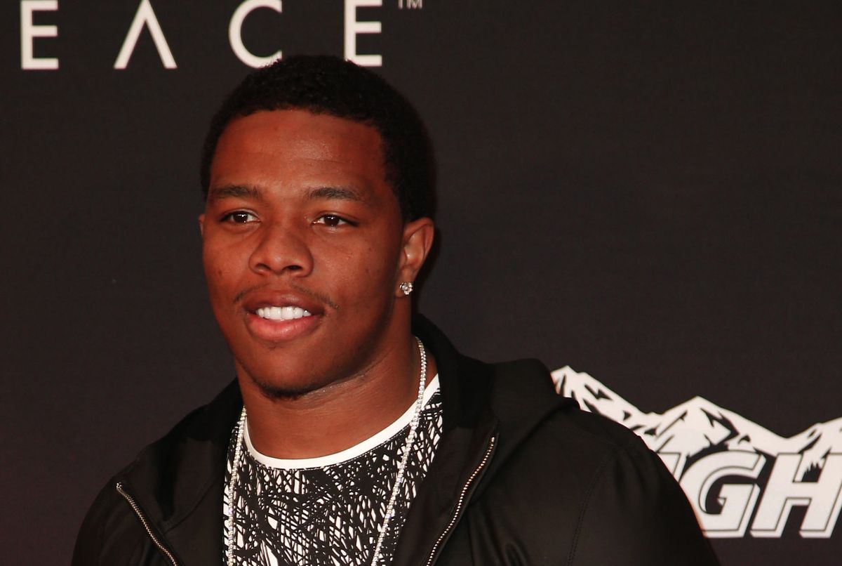 Football player Ray Rice, shown here in New York City in January 2014, was charged in March with assaulting his fiancee. 