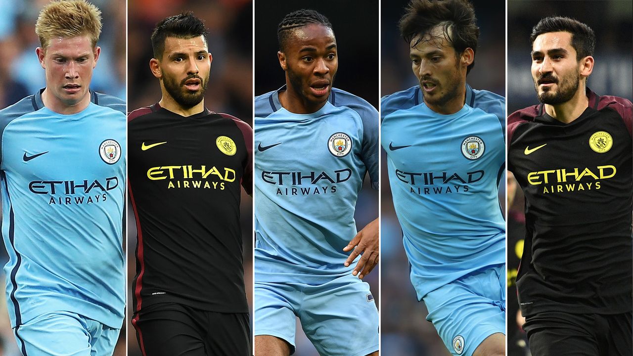 Kevin de Bruyne, Sergio Aguero, Raheem Sterling, David Silva, Ilkay Gundogan