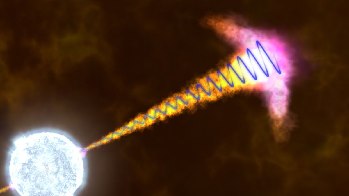 Gamma-Ray Burst Jet Model Artist&#039;s Illustration