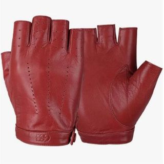 GSG Womens Fingerless Leather Gloves Unlined Sheepskin Genuine Leather Half-Finger Driving Gloves