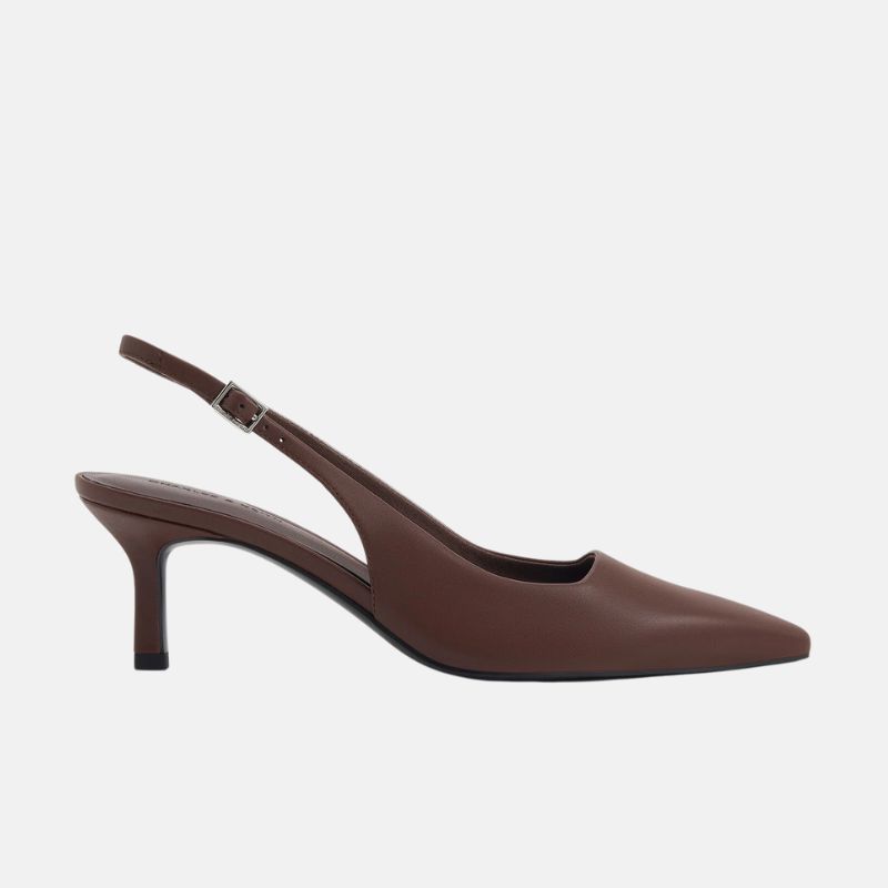 Image of brown slingback heels