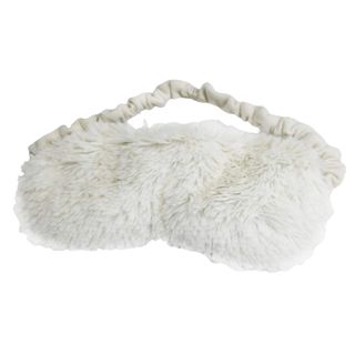 White fuzzy weighted eye mask for sleep