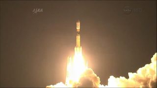 A Japanese H-2B rocket launches the HTV-4 (Kounotori 4) robotic cargo ship toward the International Space Station on Aug. 4, 2013 Japan Standard Time (Aug. 3, 2013 EDT/GMT) from Tanegashima Space Center in southern Japan. 