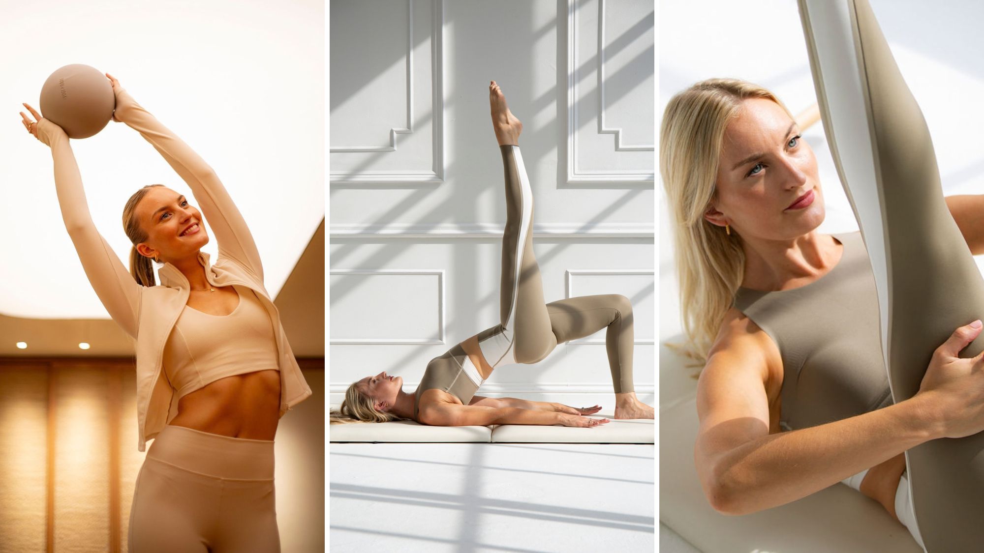 Pilates instructor and MC UK Master Ashlea McKee demonstrating the Pilates mind-body connection