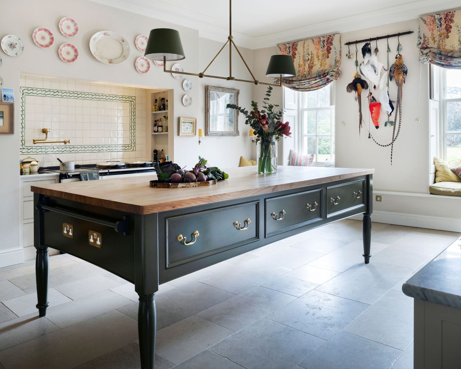 A characterful country kitchen with a freestanding kitchen island