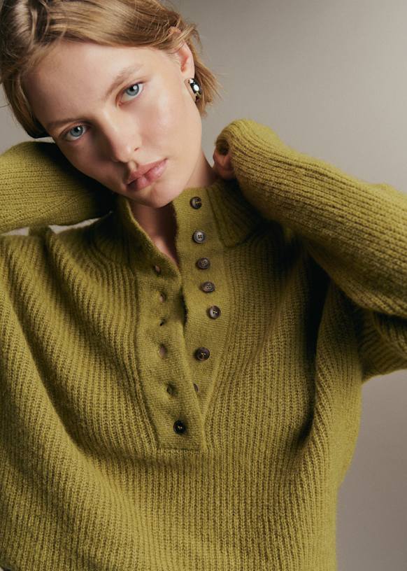 Juliette Jumper - Light Olive Green - Super Kid Mohair - S&amp;eacute;zane