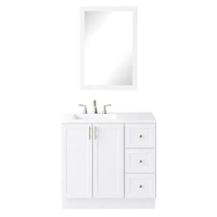 Style Selections Davies 36" White Single Sink Bathroom Vanity: