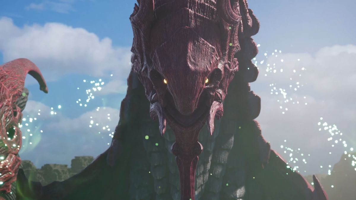 Final Fantasy 7 Revelation - A Weapon, possibly Ruby Weapon based on its red coloring and long neck