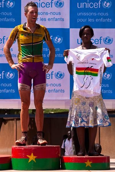 An exhausted Wim Botman awaits his jersey for winning stage nine.