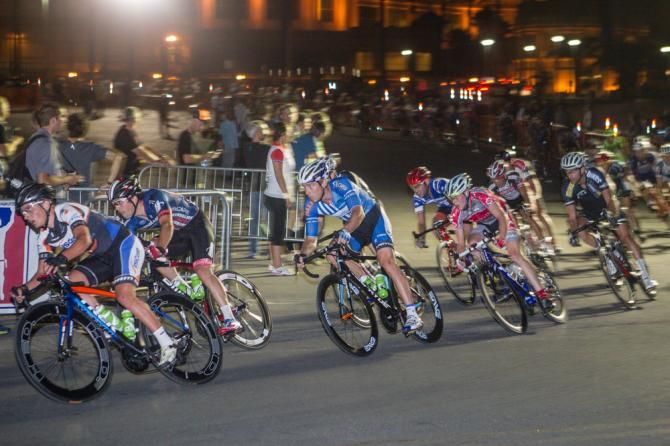 The group strung out through what was a wide and fast last turn.