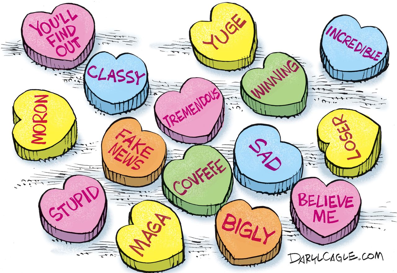 Political cartoon U.S. Trumpisms Valentine&amp;#039;s Day