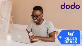 Man at laptop with dodo and tom's guide logo