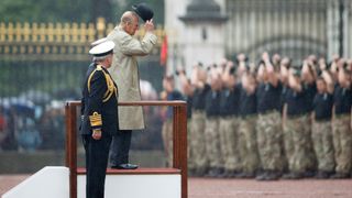 Prince Philip, Duke of Edinburgh (in his role as Captain General, Royal Marines) attends the The Captain General's Parade to mark the finale of the 1664 Global Challenge at Buckingham Palace on August 2, 2017 in London, England. The Captain General's Parade is Prince Philip's last official engagement before retiring from carrying out solo Royal engagements.