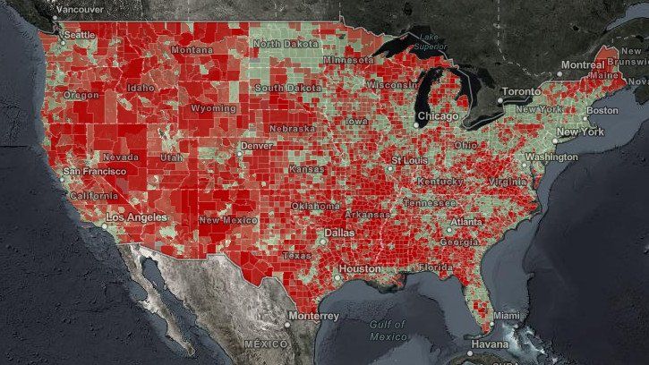 NTIA Broadband Map from Feb 2022