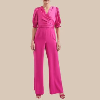 flat lay image of pink jumpsuit