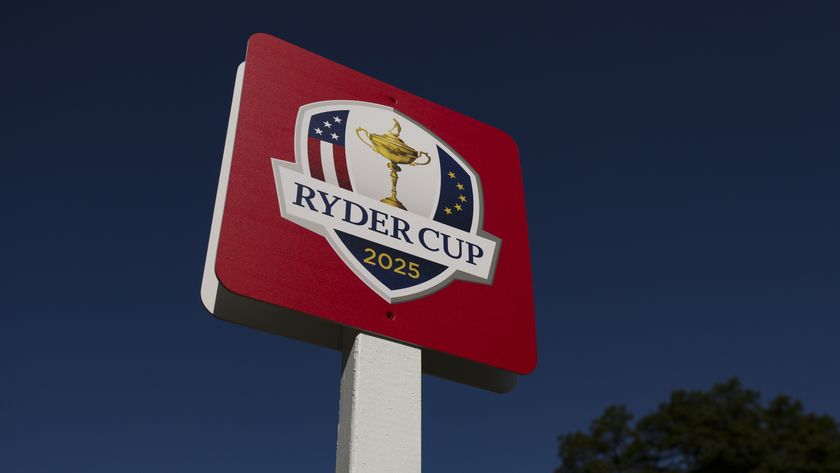 A general view of course signage during a practice round prior to the Ryder Cup 2025 at Black Course at Bethpage State Park Golf Course on September 22, 2025 in Farmingdale, New York. 