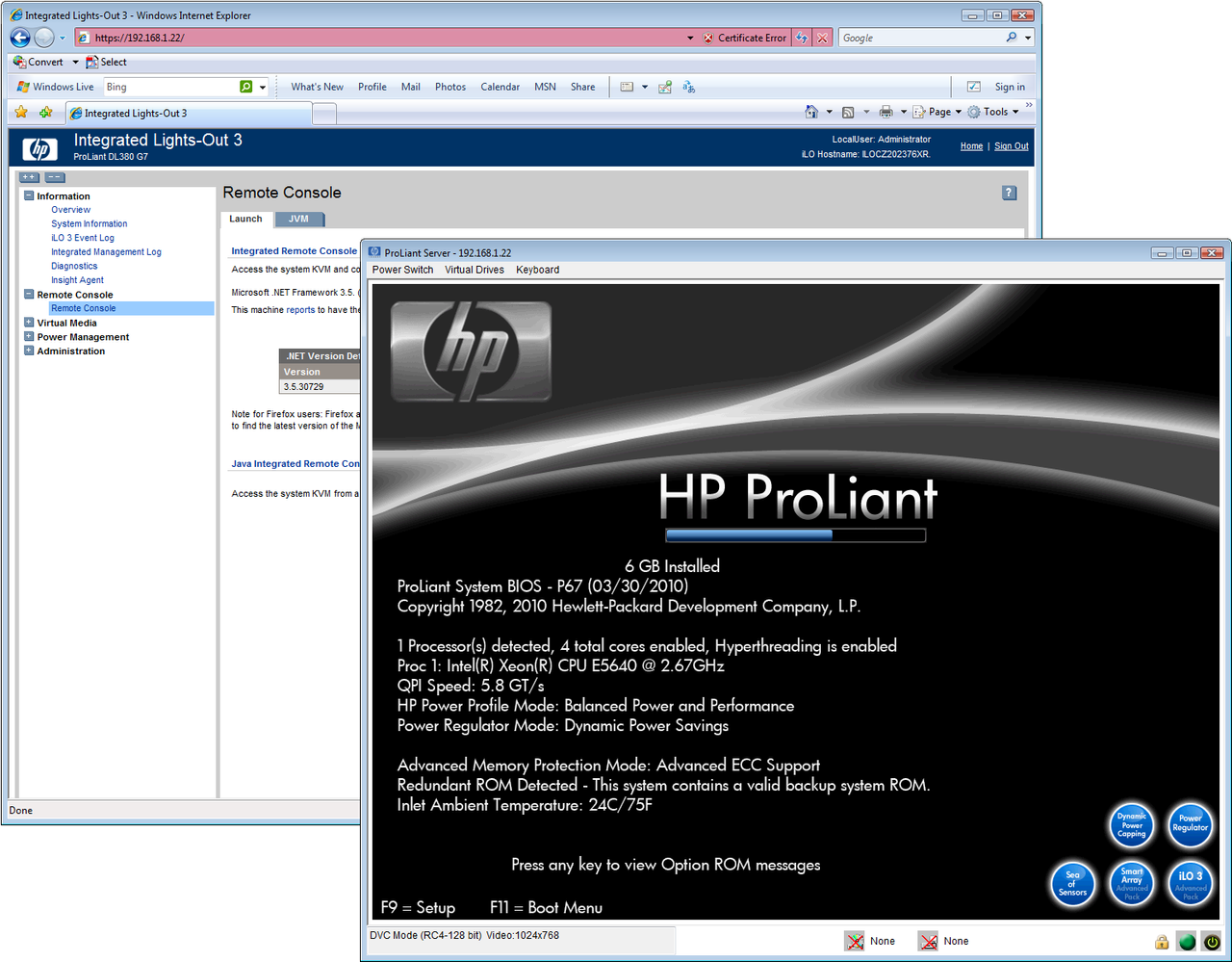 The DL380 G7 offers a slick new BIOS menu and HP&rsquo;s new iLO3 controller delivers faster remote control.