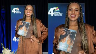 Kerry Washington posing with her memoir