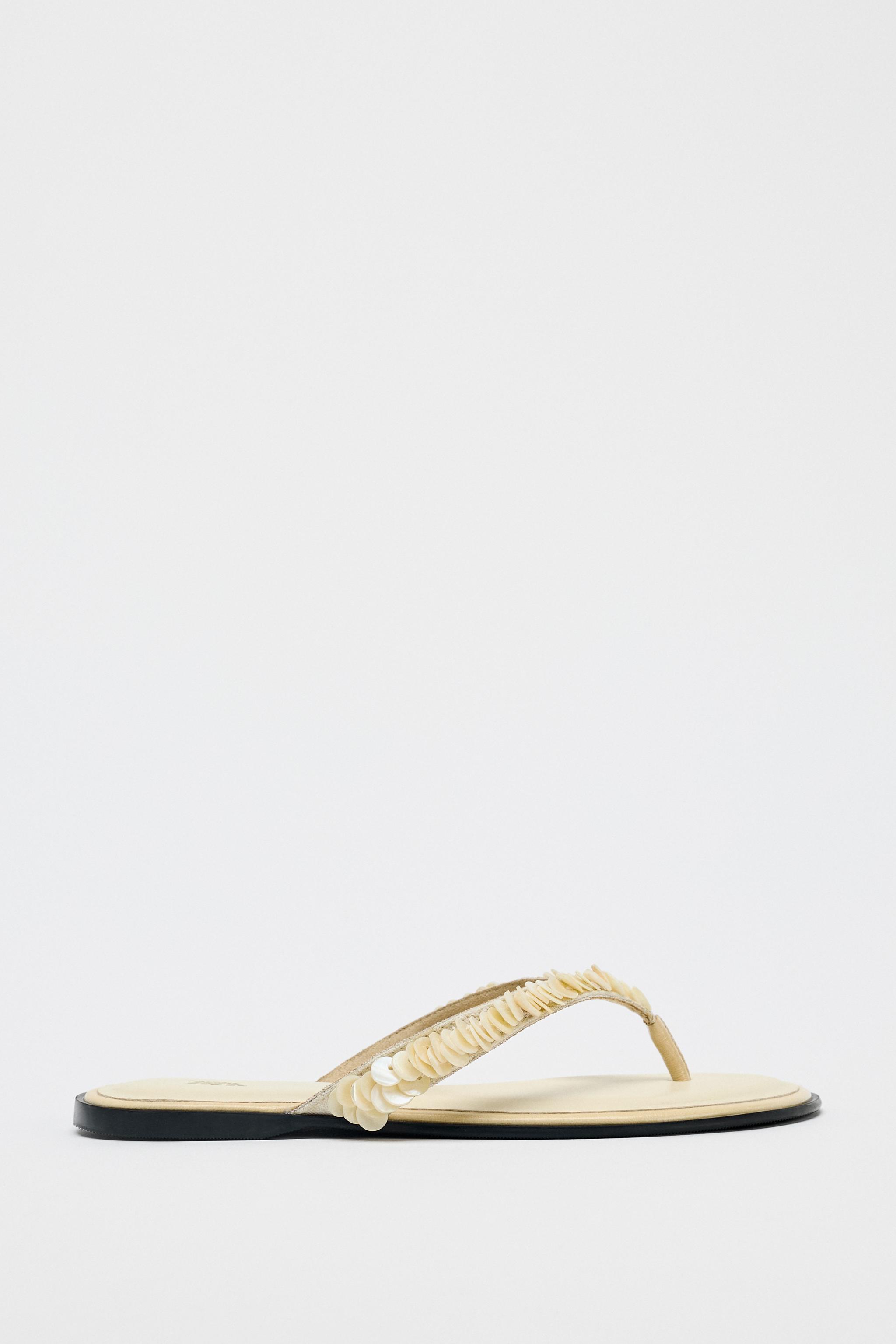 ZARA Beaded Strap Sandals