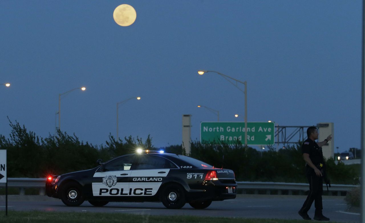 Texas police after the shooting. 