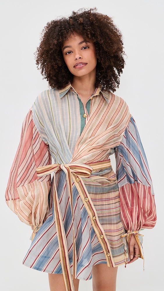 Zimmermann Rebellion Striped Mini Dress