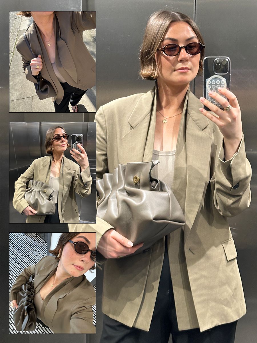 Sophie Robyn Watson wearing the Ferragamo Soft-Bag.