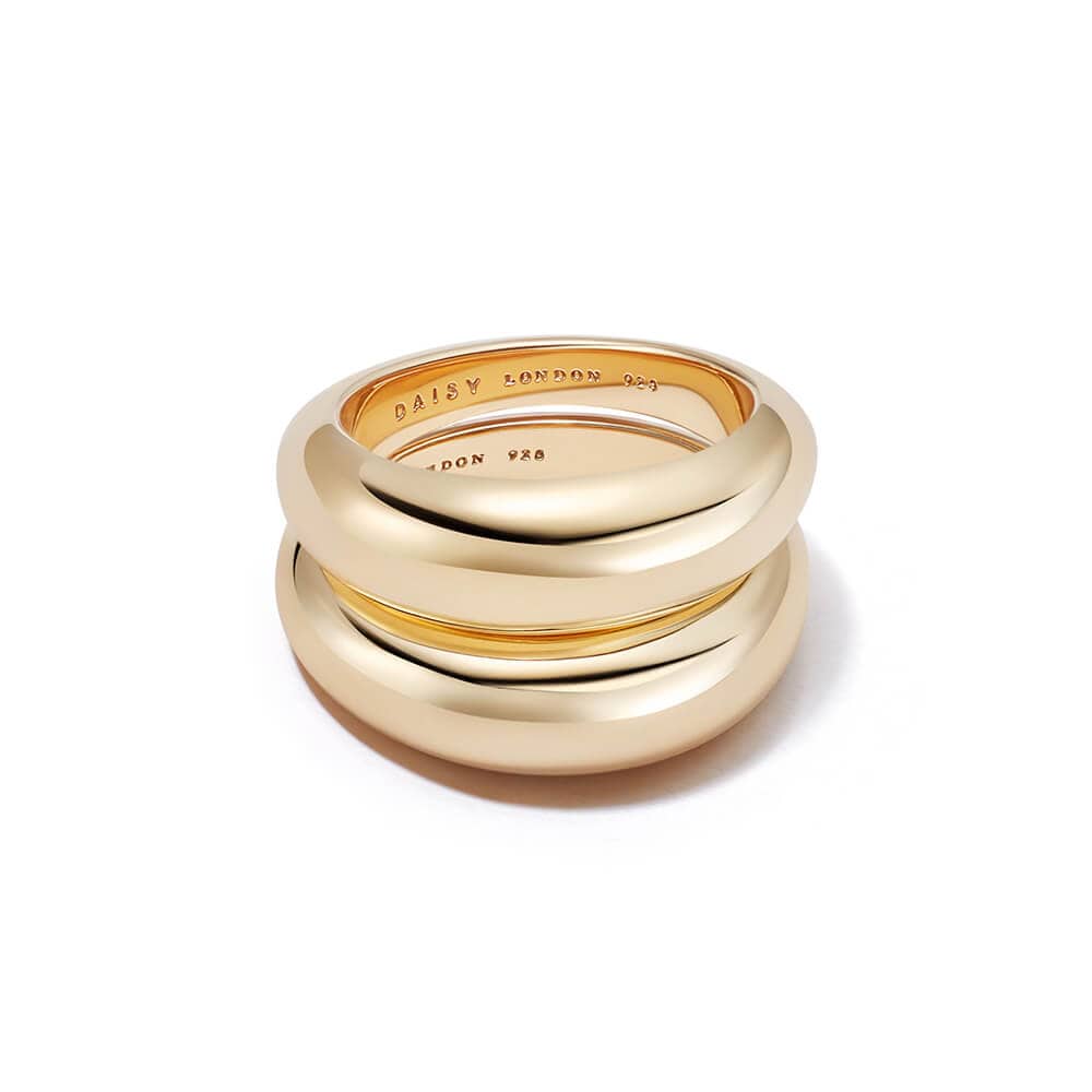 Est&amp;eacute;e Lalonde Duo Dome Layering Set 18ct Gold Plate