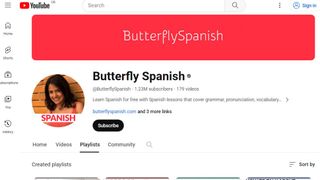 Website screenshot for Butterfly Spanish