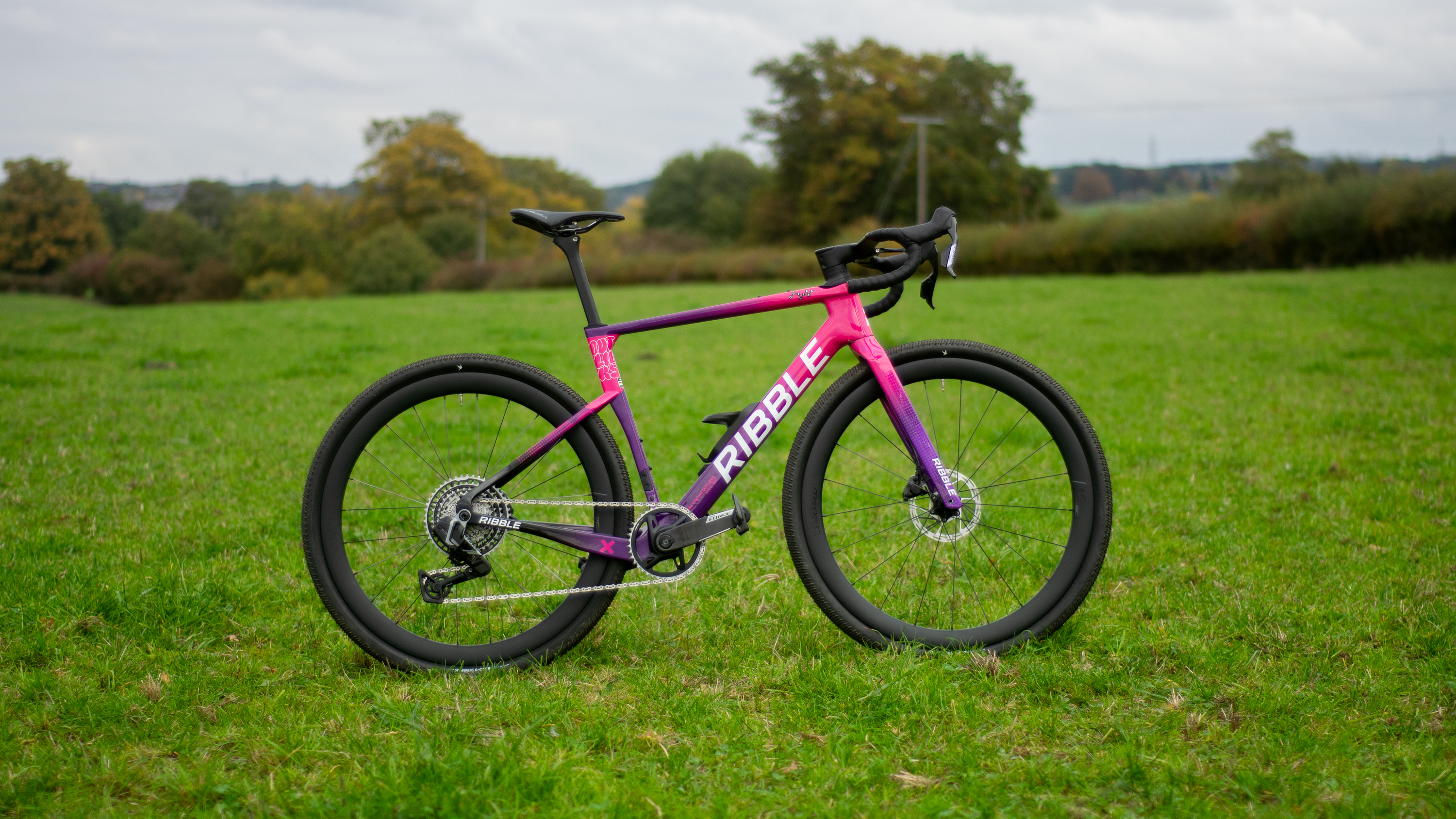 A pink and purple Ribble Ultra Grit