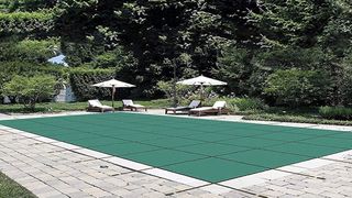 green heavy-duty pool safety cover