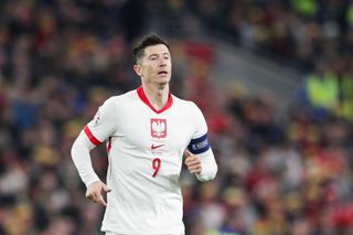 Poland Euro 2024 squad Robert Lewandowski of Poland seen during the UEFA European Championship Qualifying (play -off) match between Wales and Poland at Cardiff City Stadium. Final score; Wales 0:0 Poland (Penalties; 4:5). (Photo by Grzegorz Wajda/SOPA Images/LightRocket via Getty Images)