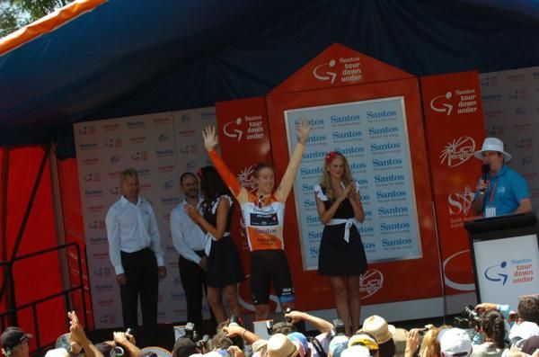 Cameron Meyer (Team Garmin-Cervelo) on the podium