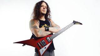 Charlie Parra with his signature Kramer Nite-V Plus