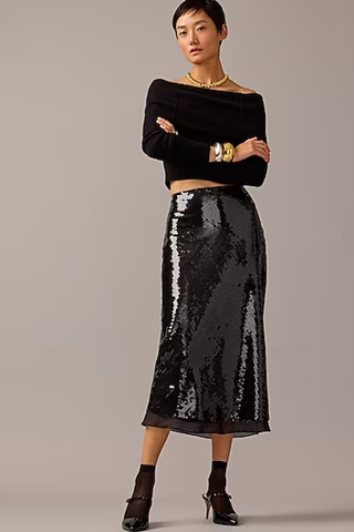 Limited-edition Anna October© X J.Crew sequin skirt