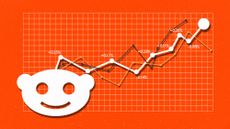 Reddit logo imposed on a stock graph