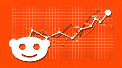 Reddit logo imposed on a stock graph