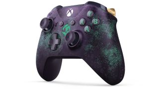 The Sea of Thieves Xbox One controller from the front.
