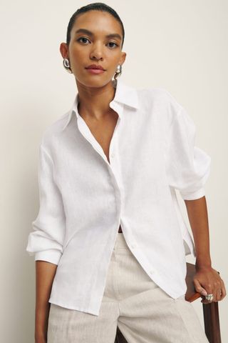 Reformation Andy Oversized Linen Shirt