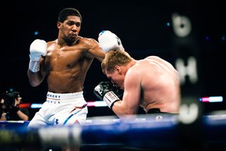 Streaming service DAZN’s first major event was the Sept. 22 heavyweight fight between champion Anthony Joshua (l.) and Alexander Povetkin.