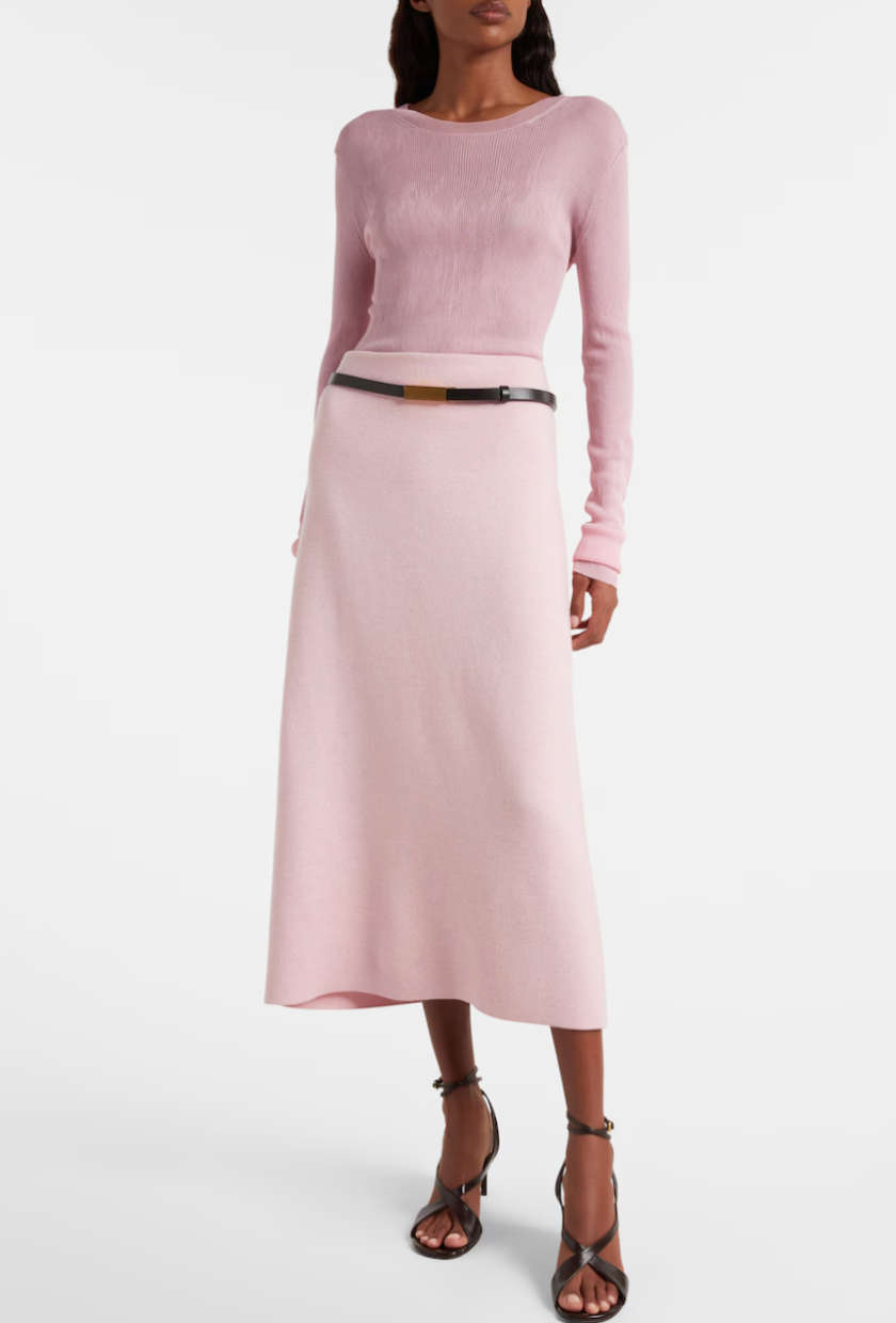 Khaite, Patri Knitted Wool Midi Skirt