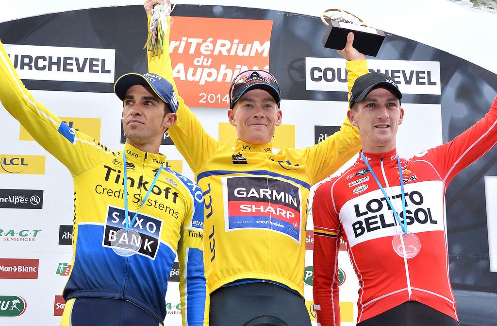 The final 2014 Criterium du Dauphine podium