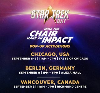 a list of dates and locations for Star Trek Day 2024 events