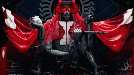 Marathon Ranked: The Arachne liaison holding knives and wearing a lot red cloak.