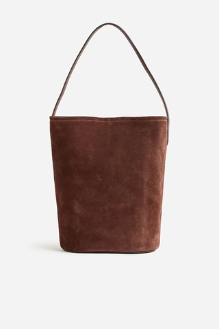 70s Fashion Trends 2023 | J.Crew Berkeley Bucket Bag in Leather and Calf Hair
